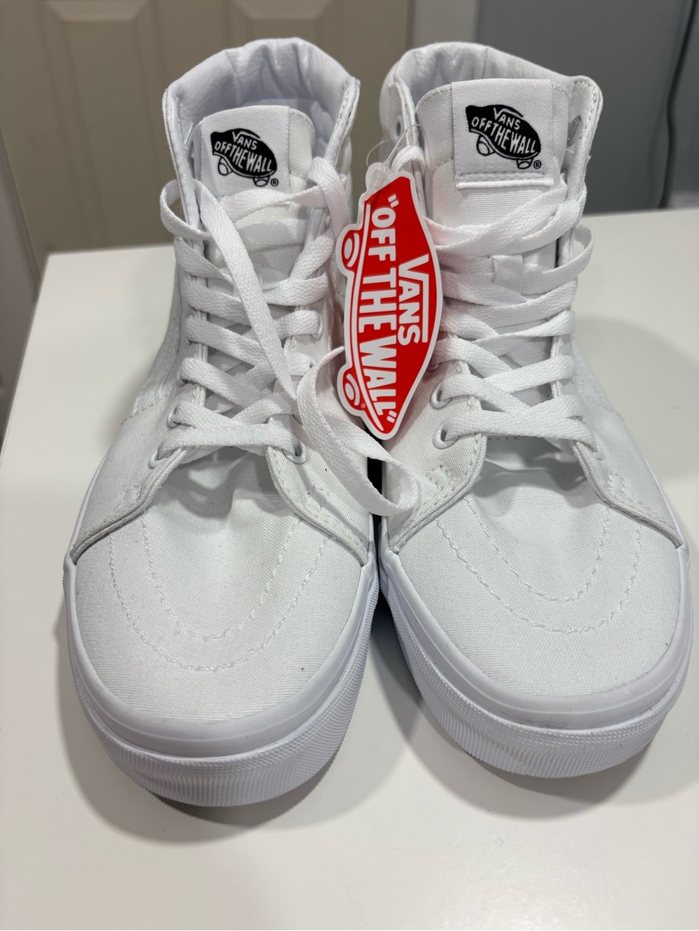 Vans Sk8-Hi True White Canvas High Top Shoes Men’s 7 Women’s 8.5 New NWOB